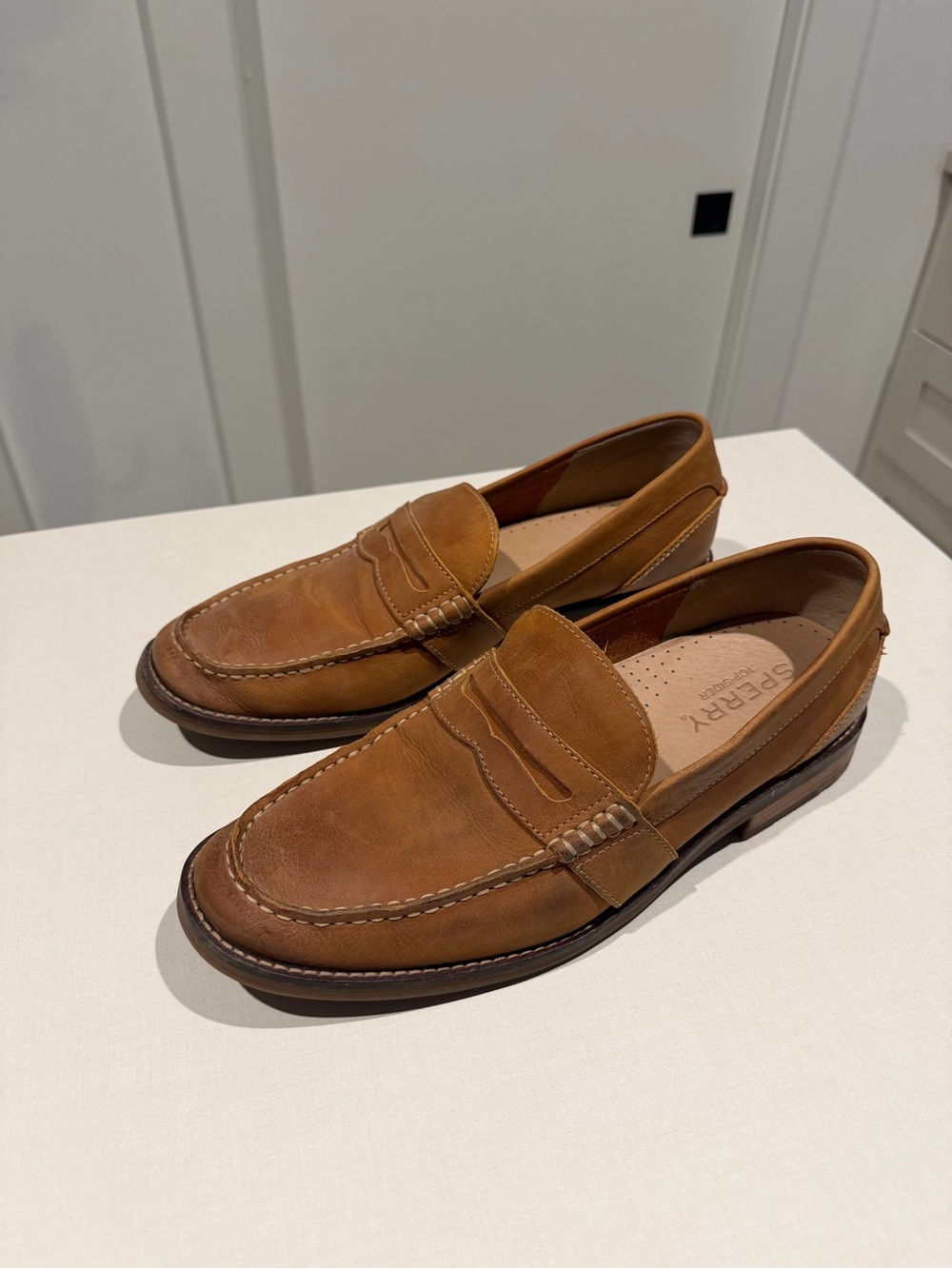 Sperry Men’s Leather Penny Loafers in Tan